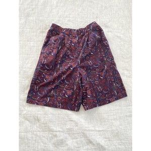 Vintage paisley corduroy-ish long dress shorts